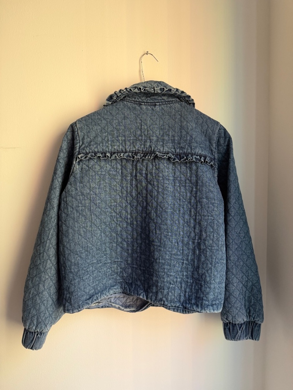 Anthropologie Denim Quilted Tie-Front Jacket - Blue - Picture 2 of 4